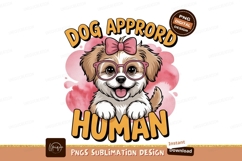 Cute dog wearing glasses and bow puppy pink Product Image 1