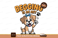 Cute puppy begging with bow image Product Image 1