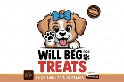 Happy puppy with blue bow wave Product Image 1