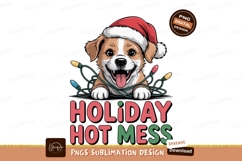 Festive puppy tangled festive lights christmas santa Product Image 1