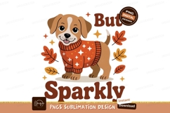 Cute dog wearing orange sweater puppy stars Product Image 1