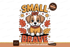 Cute puppy wearing sweater with autumn leaves image Product Image 1
