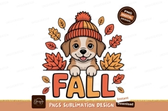 Cute dog wearing beanie with autumn leaves puppy Product Image 1