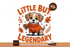 Cute puppy wearing orange sweater and scarf image Product Image 1