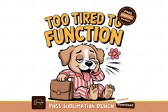 Tired dog in pajamas with briefcase flower Product Image 1