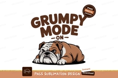 Grumpy bulldog resting brown white image Product Image 1