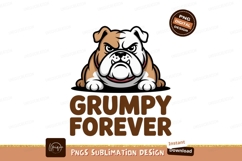 Grumpy bulldog illustration animal cartoon Product Image 1