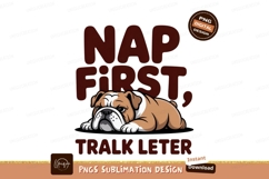 Bulldog resting sleepy text animal Product Image 1