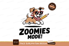 Happy dog wearing sunglasses and bandana holding pencil Product Image 1