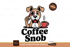Curious dog with magnifying glass and coffee image Product Image 1
