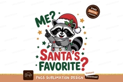 Raccoon wearing Santa hat with Christmas lights image Product Image 1