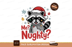 Raccoon wearing Santa hat with Christmas lights image Product Image 1