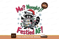 Raccoon festive holiday lights christmas santa Product Image 1
