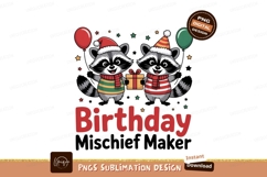 Two Raccoons Celebrate Birthday With Gifts balloon Product Image 1