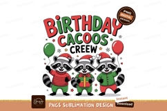 Raccoons celebrating birthday with gifts balloon christmas Product Image 1