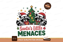 Raccoons wearing Santa hats holding gifts christmas Product Image 1