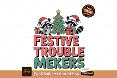 Raccoons festive tree gifts christmas santa Product Image 1