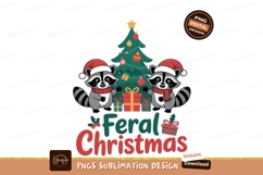 Raccoons festive holiday celebration christmas tree Product Image 1