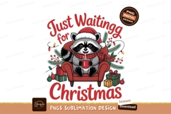 Raccoon cozying up for Christmas santa scarf Product Image 1