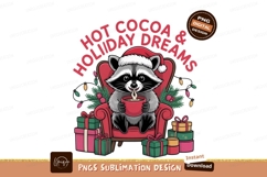 Raccoon cozy holiday drink christmas cocoa Product Image 1