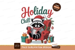Raccoon holiday chill drinking hot cocoa image Product Image 1