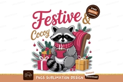 Festive raccoon cozy drink scarf Product Image 1