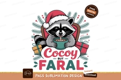 Festive raccoon drinking hot chocolate christmas Product Image 1