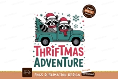 Raccoons driving truck with christmas tree image Product Image 1