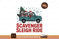 Raccoons wearing Santa hats in a truck Christmas Product Image 1