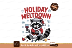 Raccoon Santa holding wine glass image Product Image 1