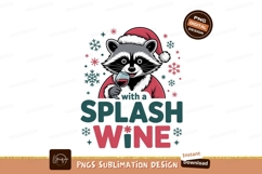 Raccoon festive wine drinking glass Product Image 1