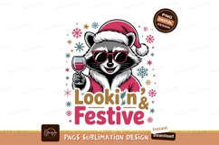 Raccoon festive wine celebration glass christmas Product Image 1