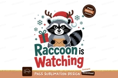 Festive raccoon holding envelope with gift christmas Product Image 1