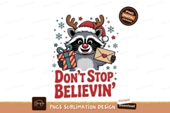 Festive raccoon holding gift and letter christmas envelope Product Image 1
