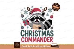 Festive raccoon holding mail and gift christmas santa Product Image 1
