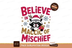 Raccoon Christmas Believe Magic Mischief image Product Image 1