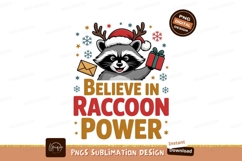 Festive raccoon holding gift and envelope christmas Product Image 1