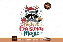 Raccoon wearing Santa hat holding envelope christmas Product Image 1