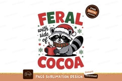 Raccoon festive cocoa drink christmas scarf Product Image 1
