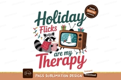 Raccoon watching holiday movies with popcorn television Product Image 1