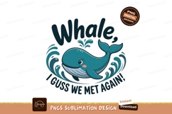 Cute whale splashing water ocean Product Image 1