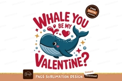 Blue whale with hearts and stars valentine Product Image 1