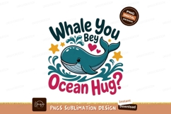 Cute whale ocean hug text image Product Image 1