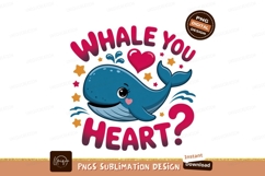 Blue whale heart stars text pink Product Image 1