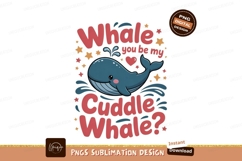 Cute whale asking for cuddles blue cartoon Product Image 1