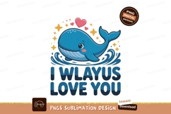Blue whale with heart and stars ocean Product Image 1