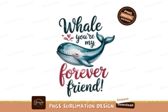 Cute whale with hearts and text illustration Product Image 1