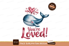 Blue whale heart spray pink Product Image 1