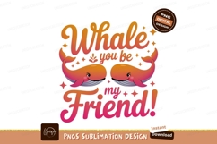 Whale friend pun illustration ocean friendship Product Image 1