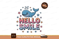 Blue whale smiling with colorful stars image Product Image 1